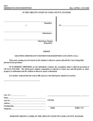 Fillable Online Plaintiffs V No Defendants Third Party Citation Fax