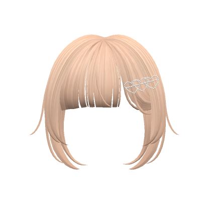 Full Bangs With Heart Pin Blonde Roblox
