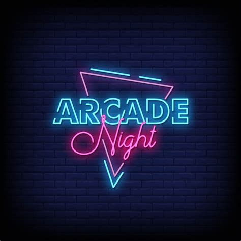 Texto De Estilo De Letreros De Ne N De Arcade Night Vector Premium