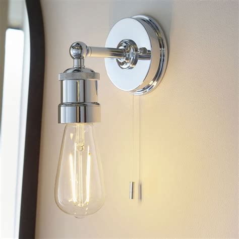 Endon Lighting Miller Ip44 Single Switched Wall Light In Polished Chrome Fitting And Style From