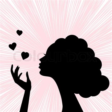 Beautiful woman face silhouette with ... | Stock vector | Colourbox