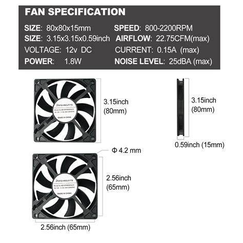 Buy Pano Mounts 80mm Slim Quiet Cooler Fan 12V 4Pin PWM For CPU