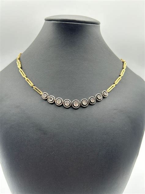 Quilates Oro Amarillo Plata Collar Diamantes Catawiki