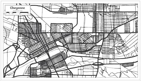 Premium Vector Cheyenne Usa City Map In Retro Style Outline Map