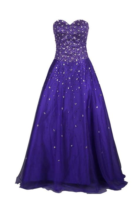 A Line Sweetheart Beaded Long Prom Evening Formal Party Dresses Ed