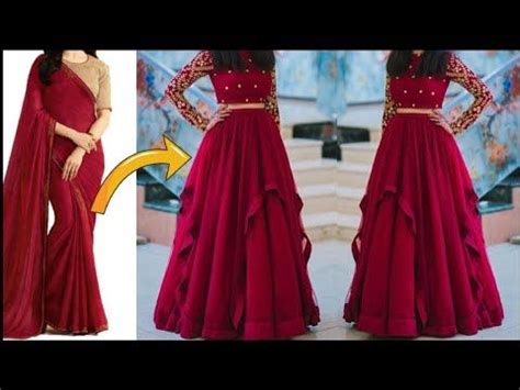 DIY Convert Old Saree Fabric Into Double Layer Ruffle Skirt Lehenga