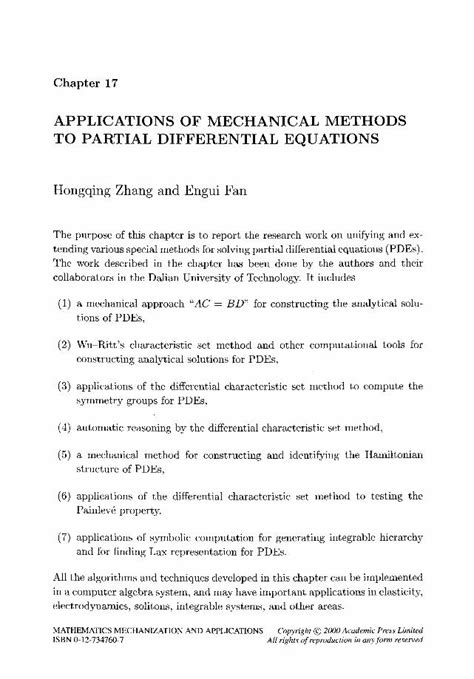 (PDF) Mathematics Mechanization and Applications || Applications of ...