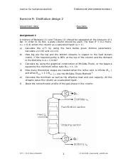 Distillation Design Separating Benzene And Toluene With Plate Course