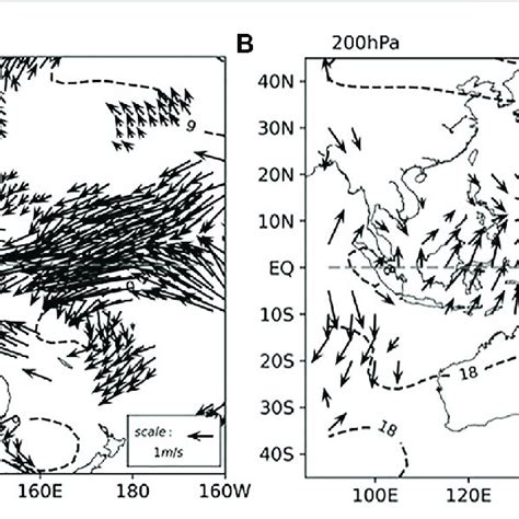 Composite Anomalies Of Wind Vectors Units M S −1 And Geopotential