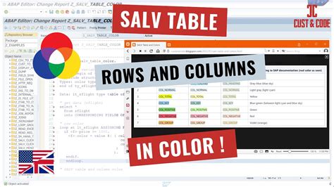 Salv Table Colors In Rows And Columns English Youtube