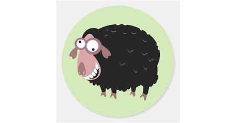 Funny Black Sheep Classic Round Sticker Zazzle