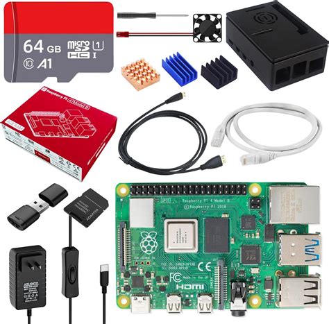 RasTech Raspberry Pi 4 4GB Starter Kit With 32GB Micro SD Card Power