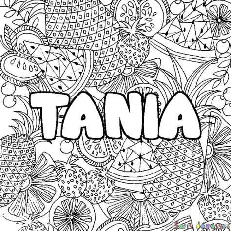 Coloriage Pr Nom Tania D Cor Mandala Fruits Sans D Passer