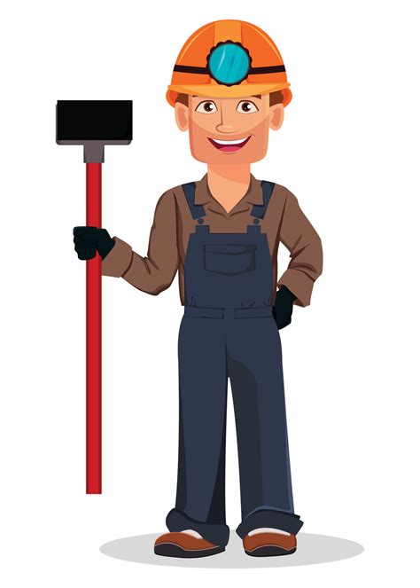 Miner man, mining worker. Cartoon character 4814083 Vector Art at Vecteezy