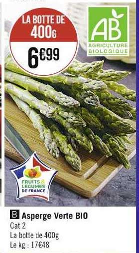 Promo Asperge Verte Bio chez Supermarchés iCatalogue fr