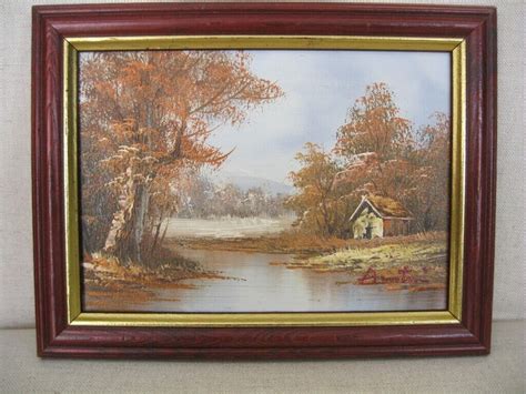 Vintage Antonio Signed Original Oil Painting Of Country And River