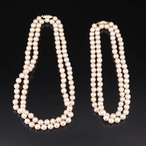 Pearl Necklaces With 14k Clasps Ebth