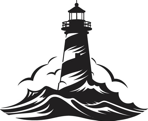 Harbor Watchtower Lighthouse In Elegant Guiding Star Emblem Nautical