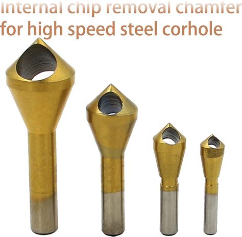 Countersink Chamfer Deburring Drill Bit Set 4pcs Hss Titanium Coated