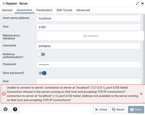 使用pgAdmin连接到Docker中的postgres报错Unable to connect to server connection