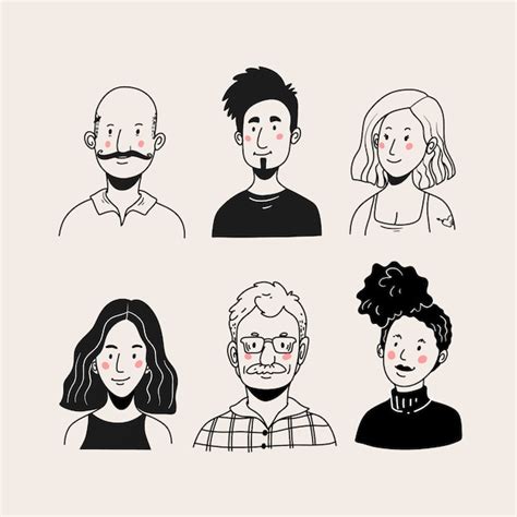 Ilustración de avatares de personas Vector Premium