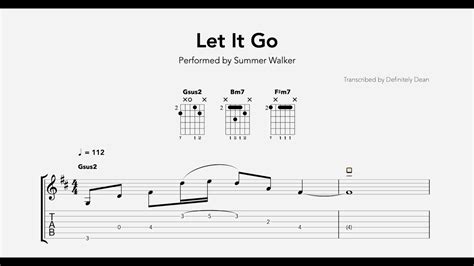 Let It Go Guitar Chords Summer Walker Youtube