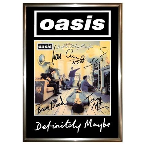 OASIS DEFINITELY MAYBE Poster Signed Framed by GoldDiscDisplays