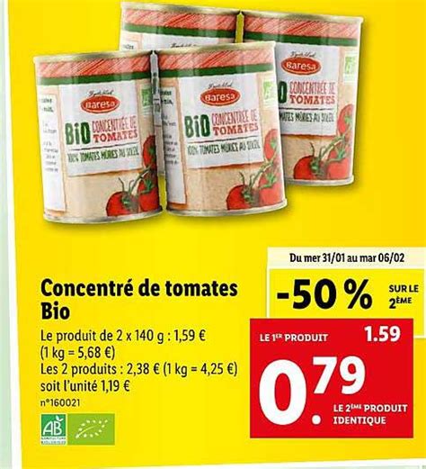 Promo Concentr De Tomates Bio Chez Lidl Icatalogue Fr