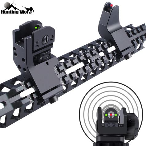 Tactical Foldable Fiber Optics Sight Flip Up Front Rear Sights