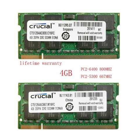 Crucial Ddr Gb Gb Gb Notebook Ram Sodimm Pc Pc Mhz