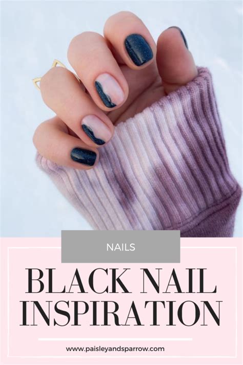 21 Best Black Nail Designs For Your Next Manicure Paisley And Sparrow