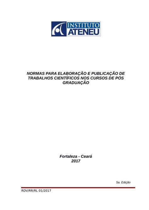 PDF NORMAS PARA ELABORAÇÃO E PUBLICAÇÃO DE uniateneu edu br