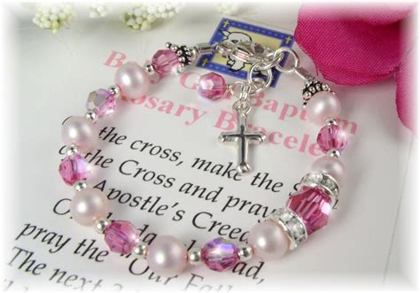 Baby Rosary Bracelet Baptism Christening New Baby Shower T Etsy
