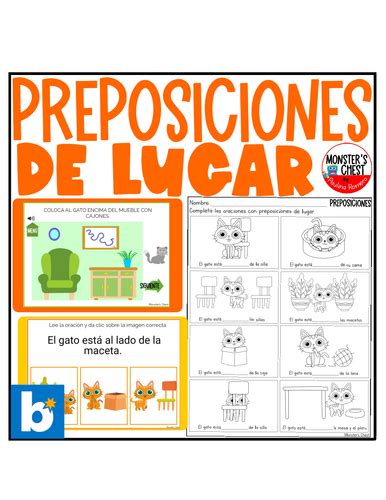 Spanish Prepositions Of Place Printables And Boom Cars Preposiciones De