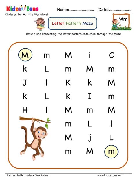 Letter M Maze Worksheet - KidzeZone