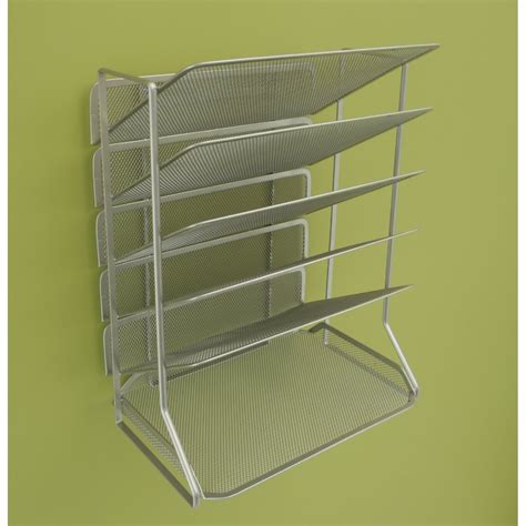 NEW Seville Classics Office Desk \ wall Organizer Platinum Mesh 6-Trays ...