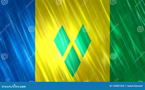 Saint Vincent and the Grenadines Flag Stock Illustration - Illustration ...