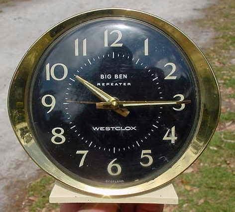 VINTAGE BIG BEN REPEATER ALARM CLOCK BEDSIDE WESTCLOX SCOTLAND WORKS