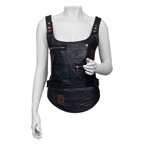 Vintage Jean Paul Gaultier Safe Sex Leather Bondage Backless Utilitarian Vest At 1stdibs