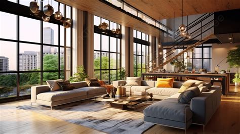 Interior Apartemen Kontemporer Bergaya Loft Living Dengan Desain Modern