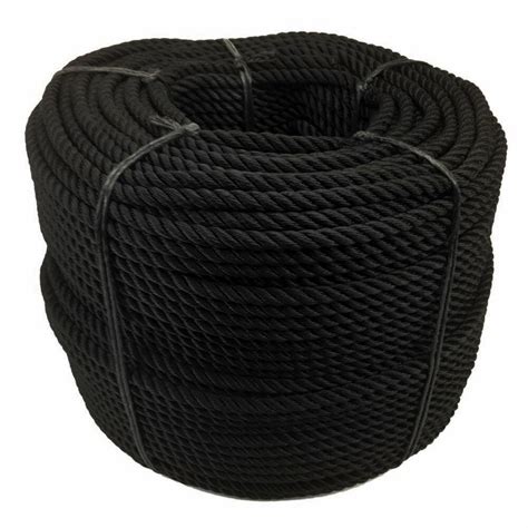 16mm Black Nylon 3 Strand Rope X 50 Metres RopeServices UK