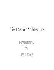 Client Server Architecture Ppt