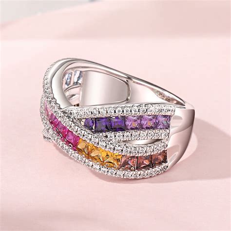 Jeulia Bague Alliance Pour Femmes Crossover Coupe Princesse Argent