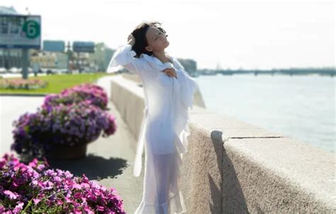 Wallpaper Flowers River Brunette Promenade Bokeh Pammie Lee For