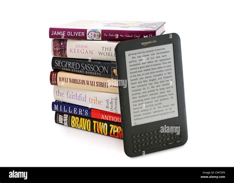 Ebook Reading Device And Traditional Books Cut Out Stock Photo Alamy