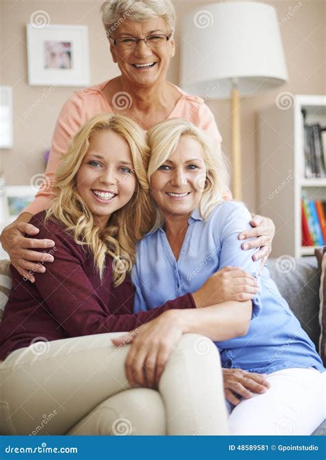 Three Generation Of Women Stock Image Image Of Blond 48589581