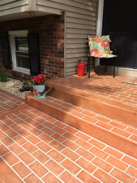 Stamped Concrete Running Bond Terra Cotta Color Concrete