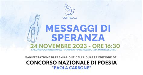 Messaggi Di Speranza Manifestazione Di Premiazione Concorso Di