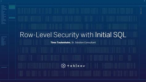 Row Level Security With Initial SQL YouTube