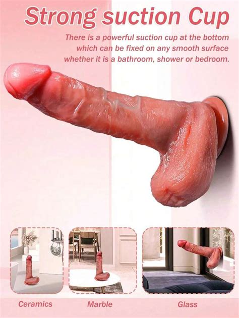 1 Piece Thrust Dildo Vibrator Sex Toy With Swivel And Heat 8 6 Inch